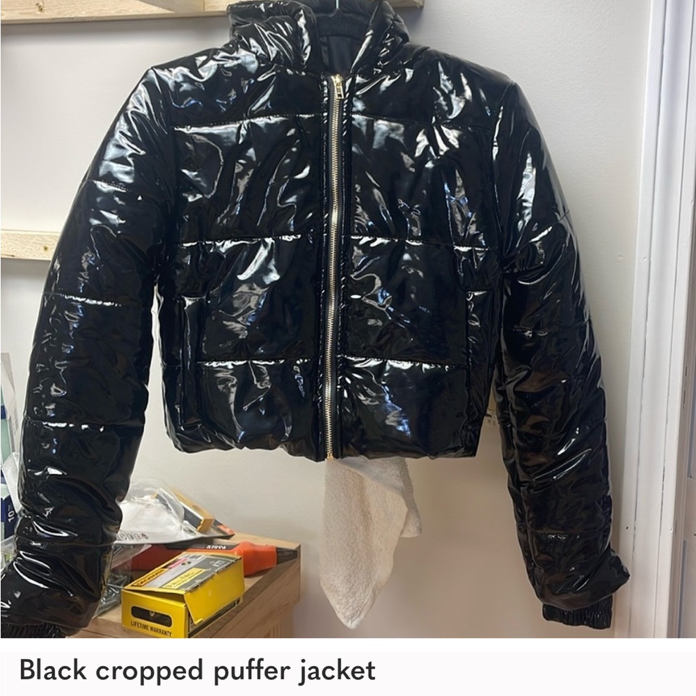 Black Cropped Puffer Jacket
